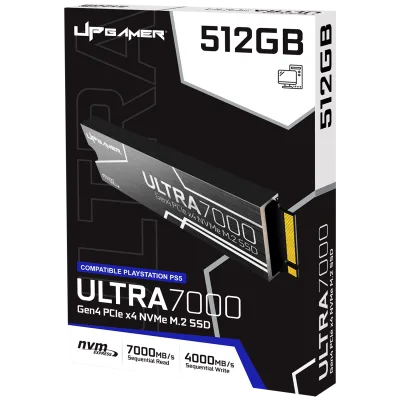 SSD UP Gamer Ultra 7000 512GB M.2 NVMe Express com Dissipador até 7000MB/s Leitura / até 4000MB/s de gravação