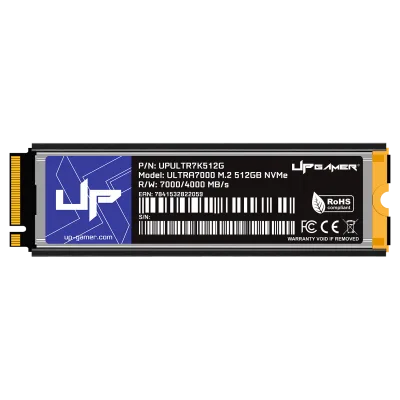 SSD UP Gamer Ultra 7000 512GB M.2 NVMe Express com Dissipador até 7000MB/s Leitura / até 4000MB/s de gravação