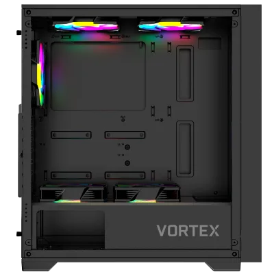 Gabinete UP Gamer Vortex Vidro Temperado Glass Black ATX M-ATX Mini-ITX